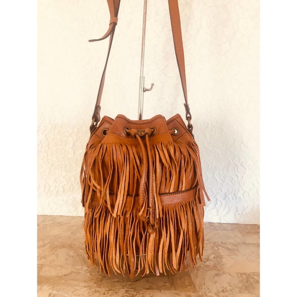 Patricia Nash Bags Patricia Nash Bronte Fringe Leather Hobo Bucket